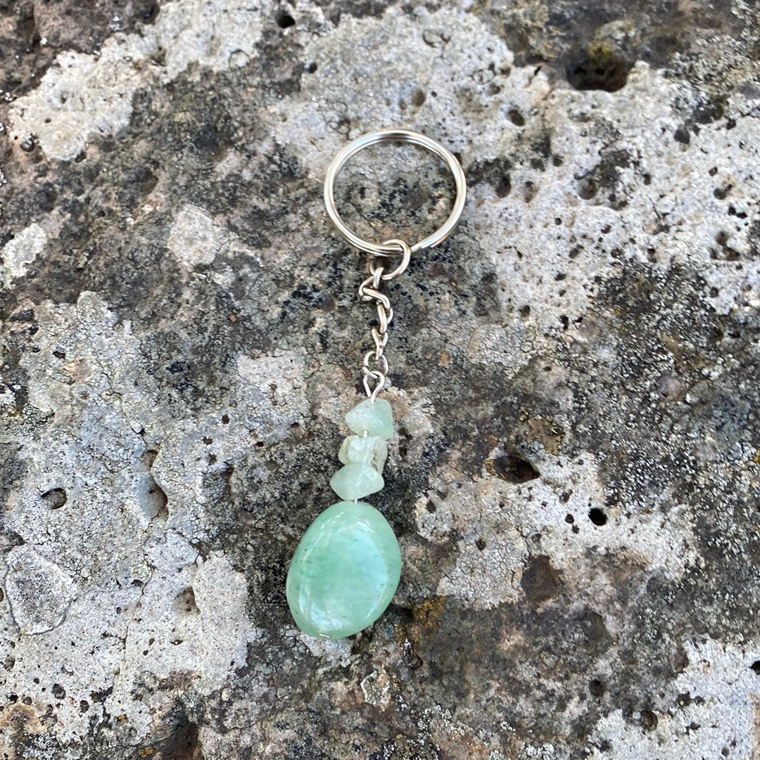 Keychain crystal tumble stone