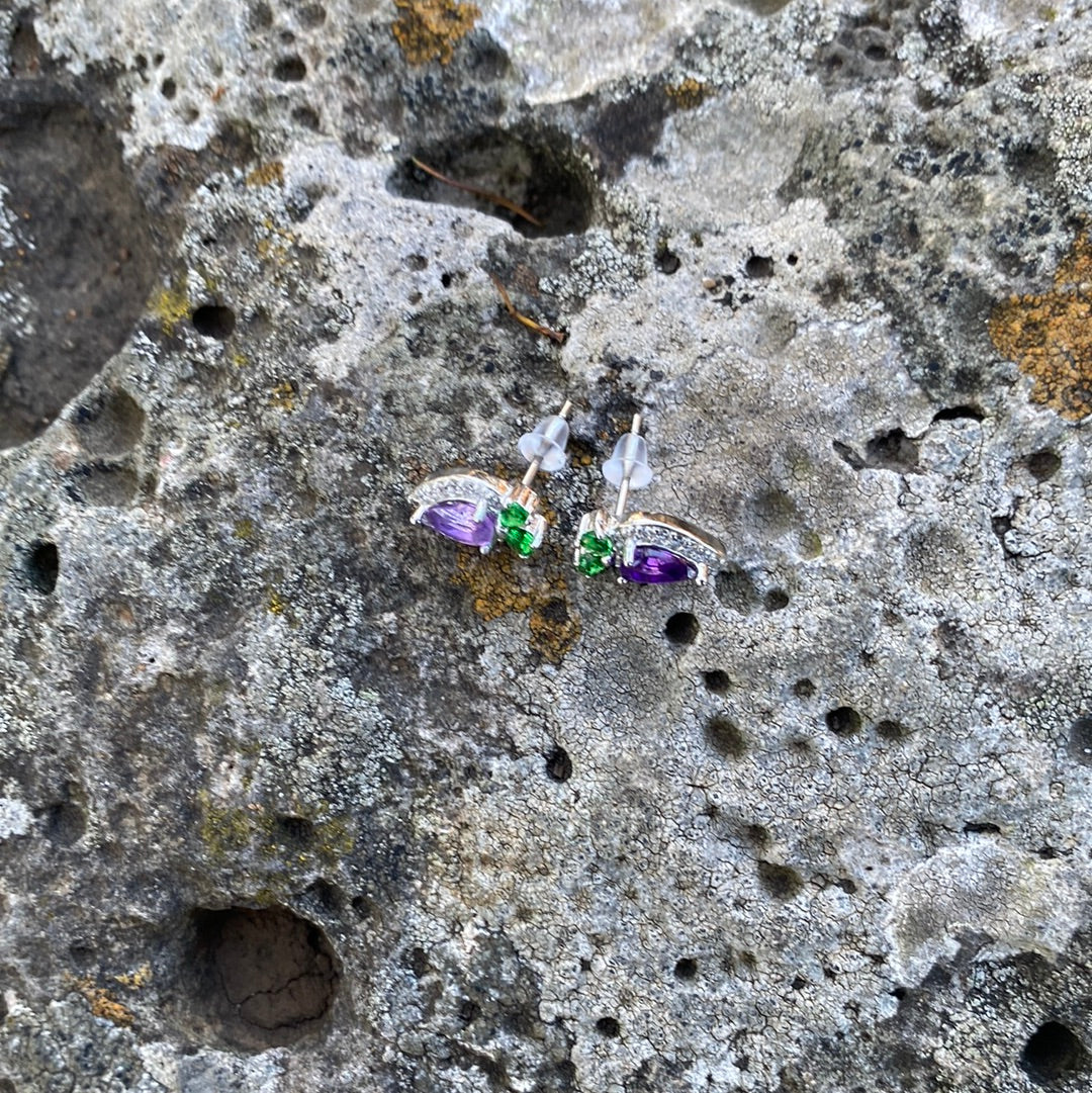 Tear drop earrings purple