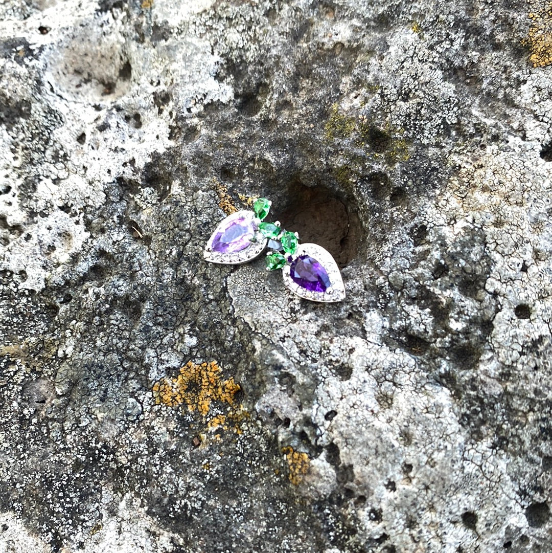 Tear drop earrings purple