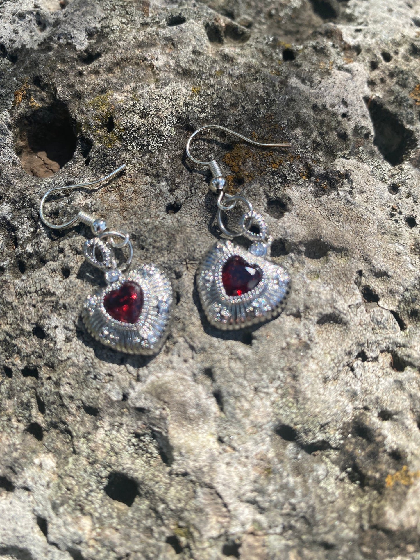 earrings heart shape drop