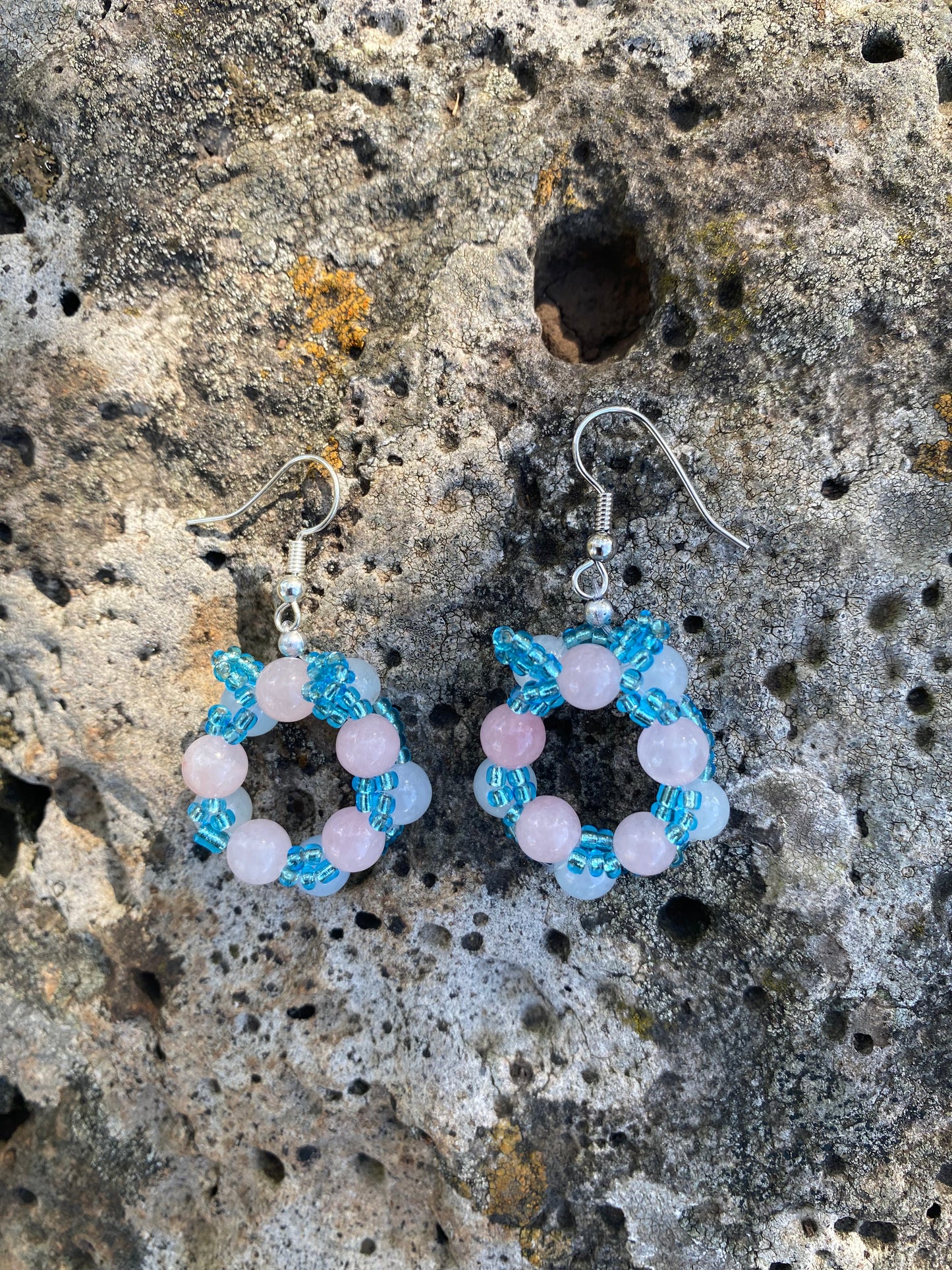 Wreath earrings 6mm round stones