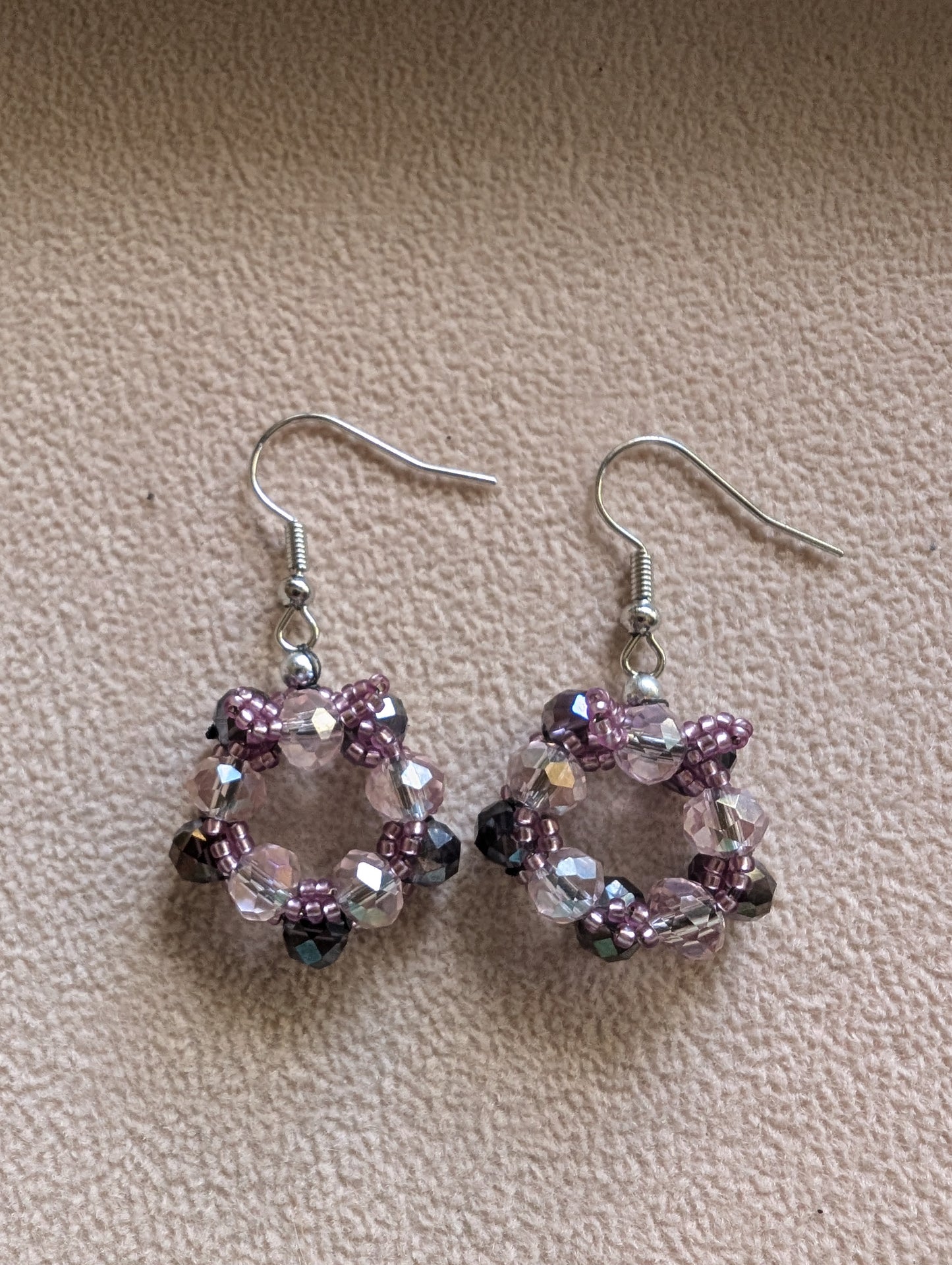 Wreath earrings 4mm beads