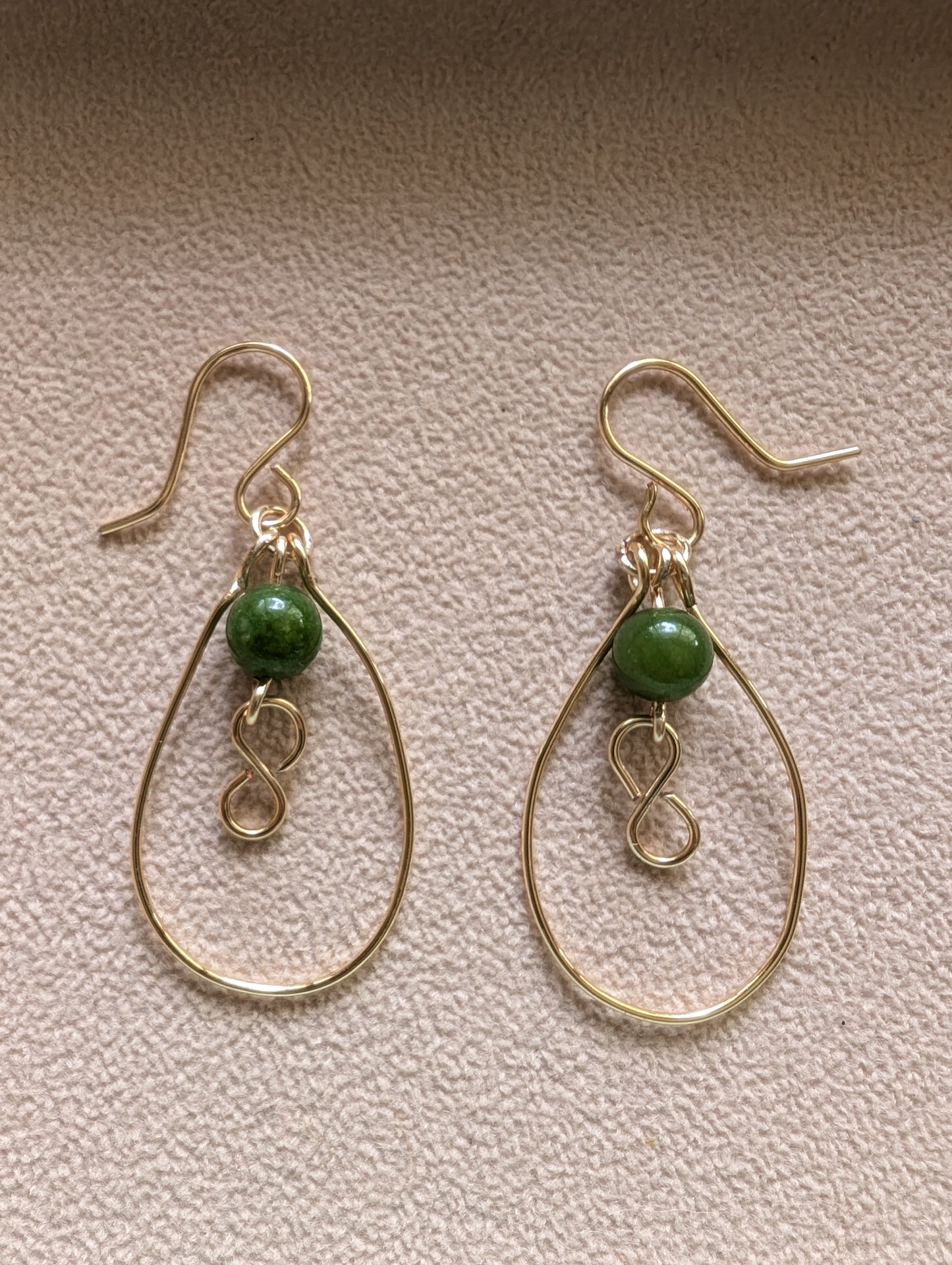 Handmade hoop earrings with bead
