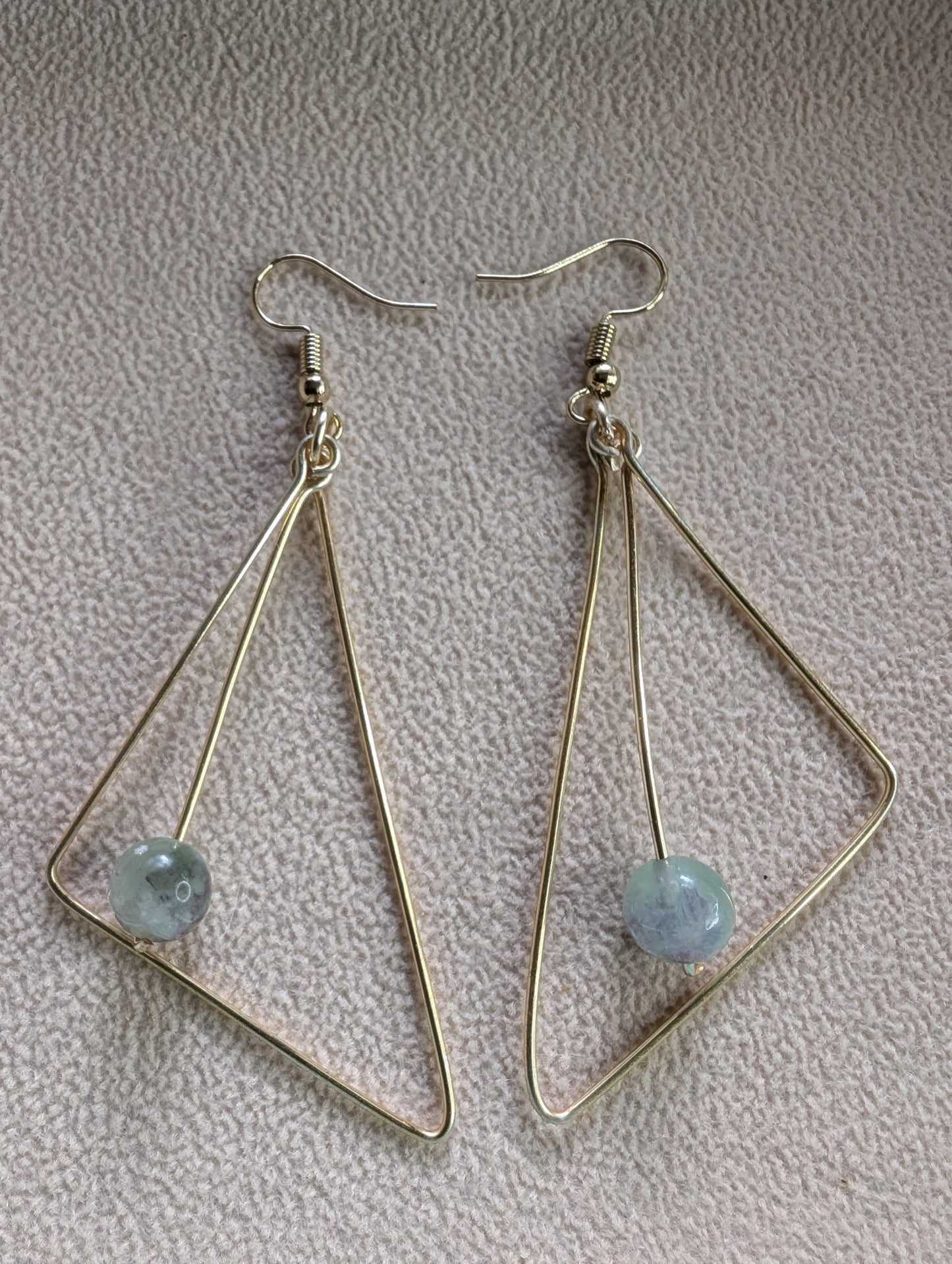 Triangle drop earrings in gold colour