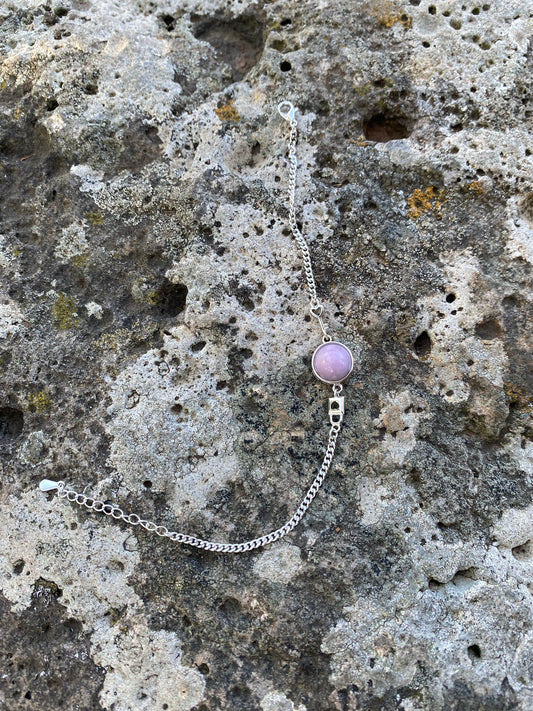Chain bracelet lock and key charm with heart cut out